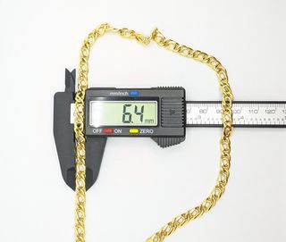 Cadena Barbada Doble de oro 18k, 18.43 g, 45 cm.