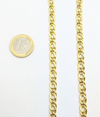 Cadena Barbada Doble de oro 18k, 18.43 g, 45 cm.