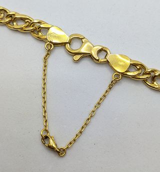 Cadena Barbada Doble de oro 18k, 18.43 g, 45 cm.