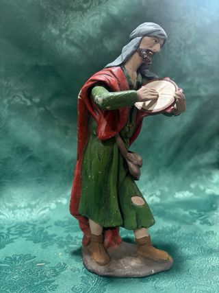 Dos Figura Belén Barro Artesanía Serrano Antigua