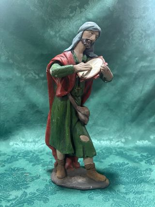 Dos Figura Belén Barro Artesanía Serrano Antigua