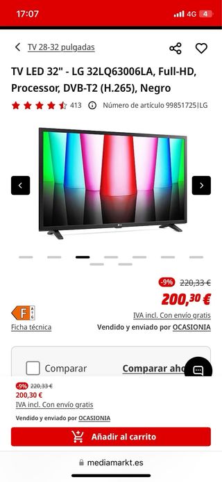 Smart TV LG 32 Negra