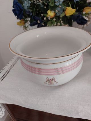 Juego Tocador Antiguo Porcelana Rosa