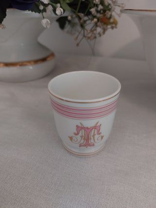 Juego Tocador Antiguo Porcelana Rosa