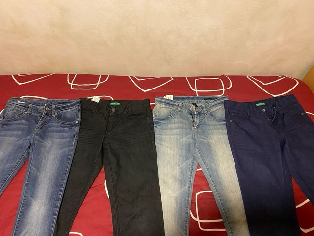 Lote 4 tejanos Benetton talla 2XL 11 a 12 años