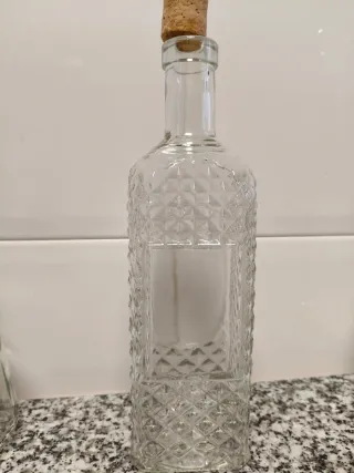 Lote Botellas Decorativas Cristal