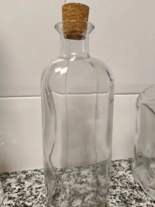 Lote Botellas Decorativas Cristal