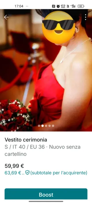 Vestito da cerimonia rosso