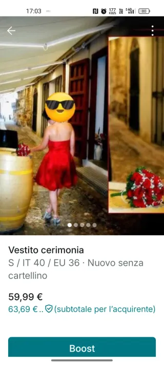 Vestito da cerimonia rosso