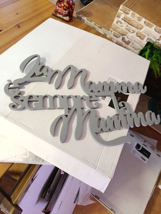 Cartel letras madera Mamma