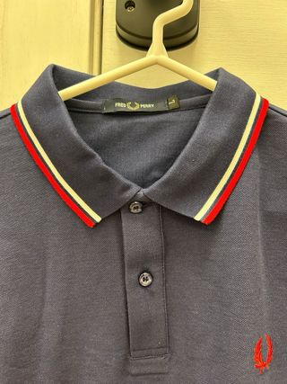 Polo Fred Perry manga larga azul marino Talla M