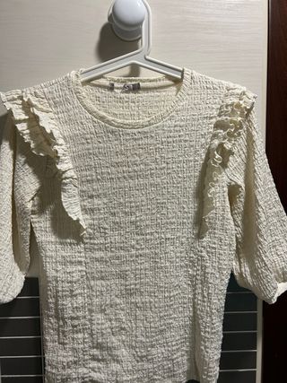 Camiseta Stradivarius Crema Talla L