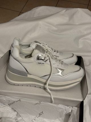 Scarpe Replay bianche e argento