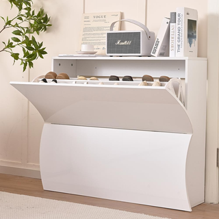 Scarpiera Ondulata in Legno con Finitura Lucida Bi