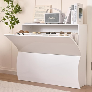 Scarpiera Ondulata in Legno con Finitura Lucida Bi