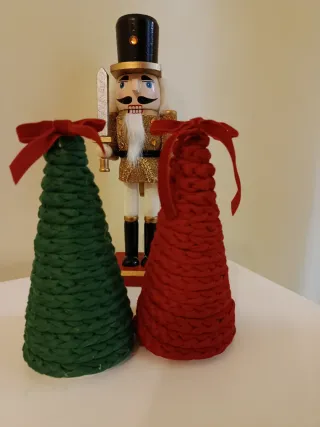 Alberelli Natale Decorativi Tessuto Legno