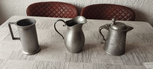 Juego 3 piezas antiguas metal