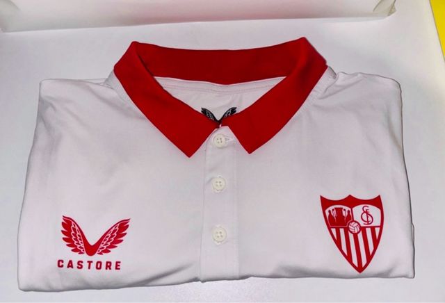 Polo Sevilla FC Castore Paseo Blanco y Rojo