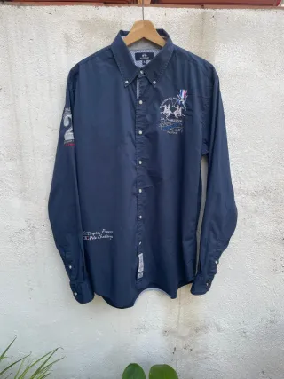 Camisa La Martina Azul Talla XL Slim Fit