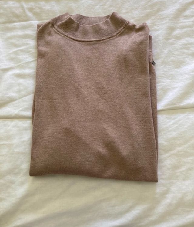 Jersey camel con cremallera