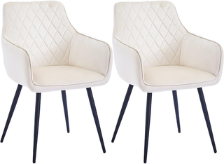 Set 2 Sedie per Sala da Pranzo con Braccioli, Polt