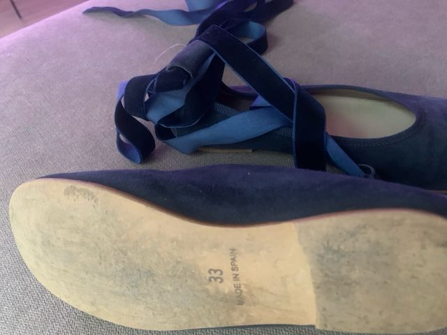 Bailarinas azul marino con lazo T.33
