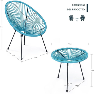 Set Conversazione Arredo Giardino Freddy in Polyra