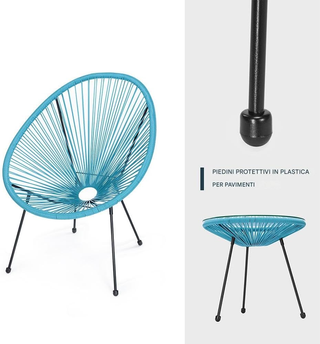 Set Conversazione Arredo Giardino Freddy in Polyra