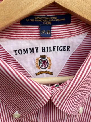 Camisa Tommy Hilfiger Rayas Rojas Talla XXL
