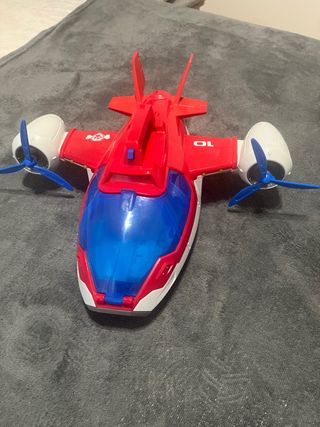 Avión rojo y azul patrulla canina luces y ruido