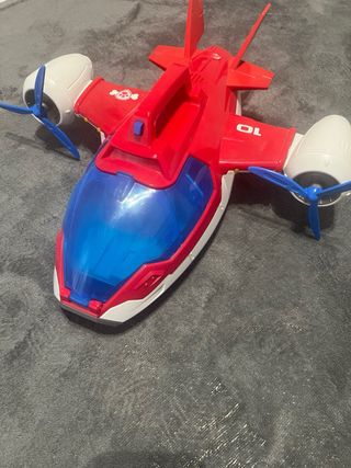 Avión rojo y azul patrulla canina luces y ruido