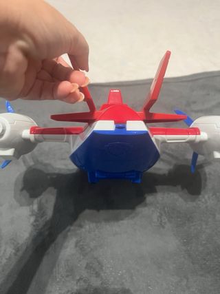 Avión rojo y azul patrulla canina luces y ruido