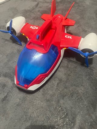 Avión rojo y azul patrulla canina luces y ruido