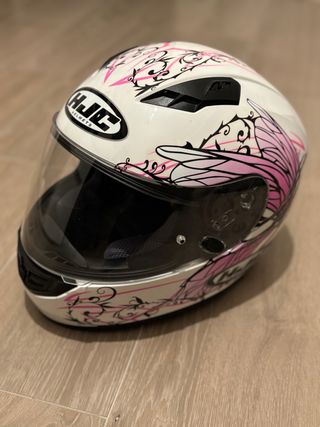Casco Integral HJC Blanco y Rosa NAVIYA