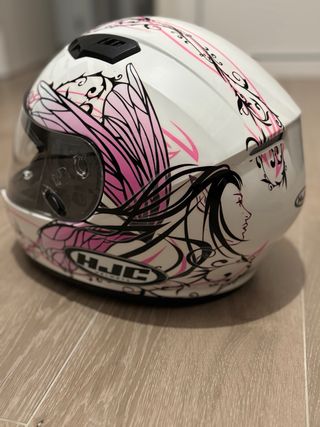 Casco Integral HJC Blanco y Rosa NAVIYA