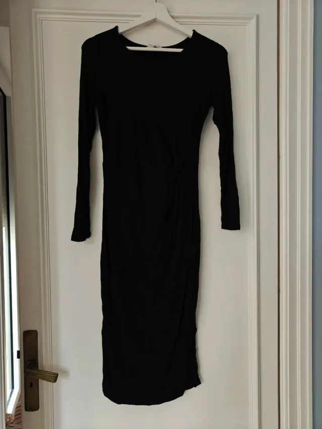 Vestido Maternidad Negro Manga Larga