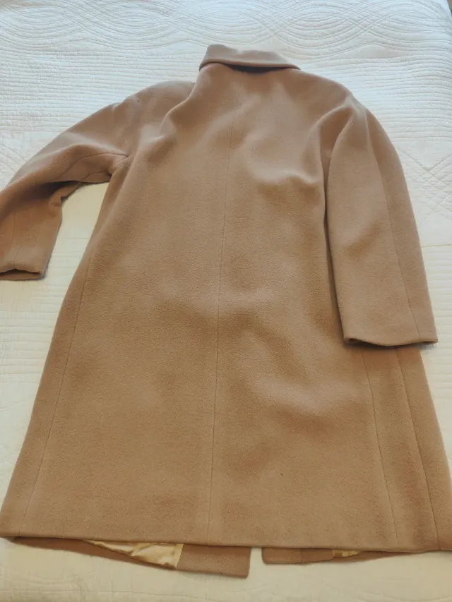 Abrigo corto señora beige de lana