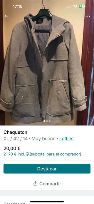 Chaquetón gris con capucha