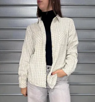 Woolrich camicia donna flanella beige