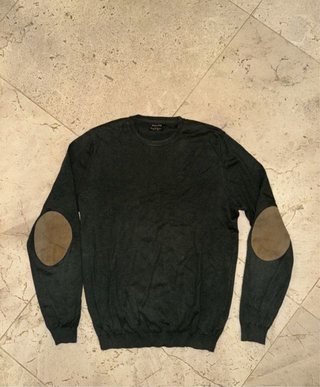 Jersey Massimo Dutti Verde Oliva con Parches