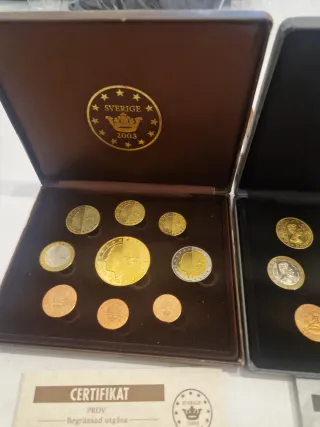 Set Monete Prova Svezia Danimarca 2002-2003