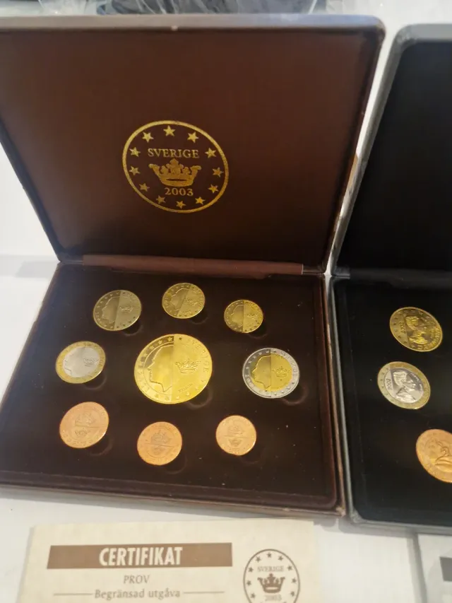 Set Monete Prova Svezia Danimarca 2002-2003