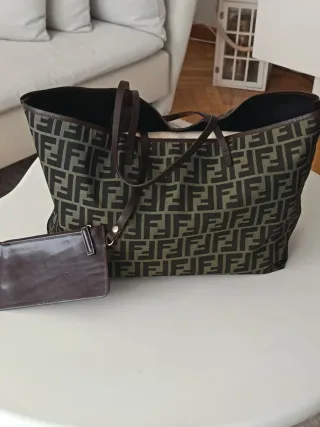 Borsa Fendi Tote Marrone e Verde
