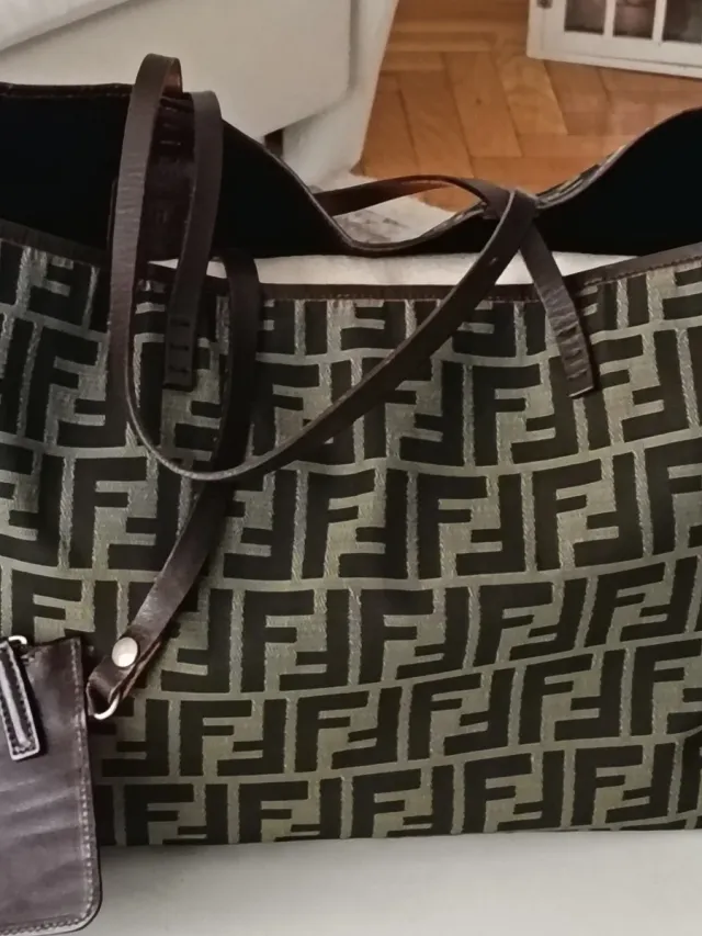 Borsa Fendi Tote Marrone e Verde
