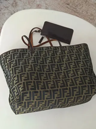 Borsa Fendi Tote Marrone e Verde