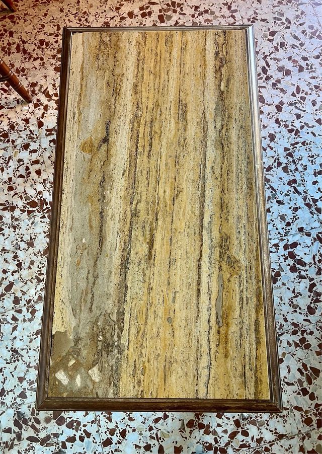 Mesa centro vintage mármol y madera