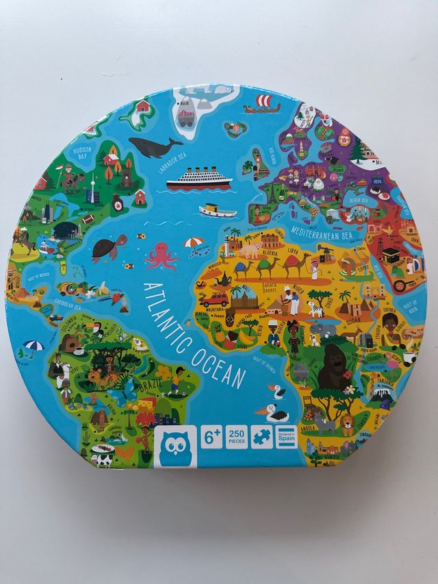 Puzzle per bambini mappa del mondo 250 pezzi
