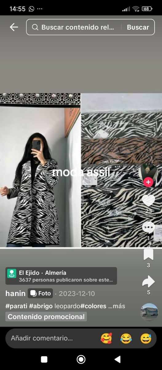 Abrigo leopardo colores negro y marrón