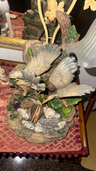 Fuente decorativa aves y bambú