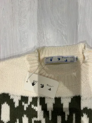 Maglione Off-White Gatto Nero Beige